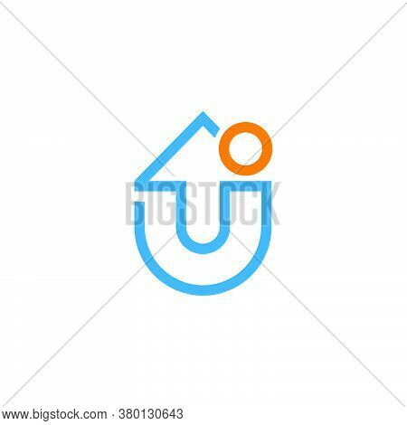 Letter Uj Arrow Up Simple Geometric Line Logo Vector