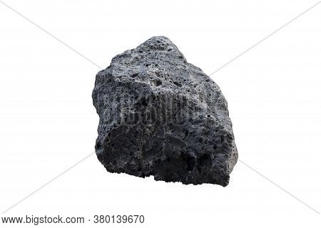 Basalt Rock Isolated On White Background With Clipping Path.