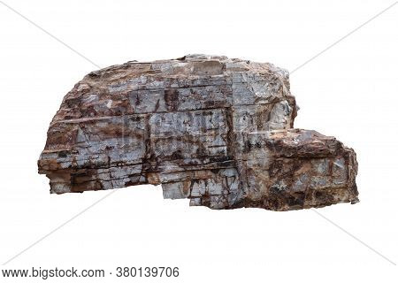 Chert Rock Isolated On White Background With Clipping Path.