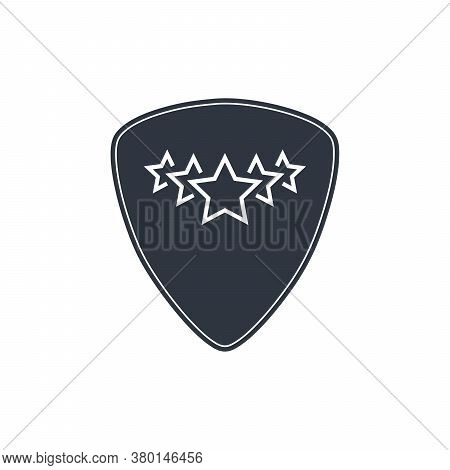 Security Shield With Three Stars, Quality Rank Concept. Stock Vector Illustration Isolated On White 
