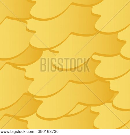 Vector Golden Seamless Texture. Yellow 3d Slices. Eps 10