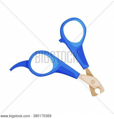 Pet Nail Clippers, Scissors For Claws Cartoon Style Vector Illustration On White Background