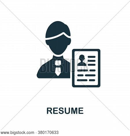 Resume Icon. Simple Element From Business Recruitment Collection. Creative Resume Icon For Web Desig