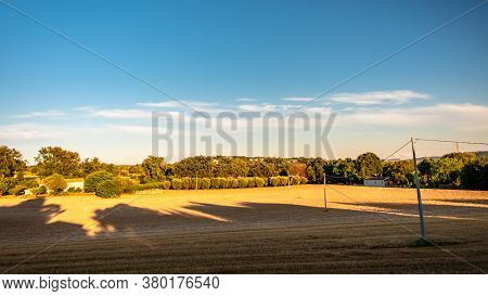 Sunset In The Fields Of Marche From The Village Of Numana