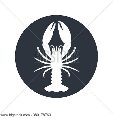 Lobster Graphic Icon. Sea Lobster Sign In The Circle Isolated On White Background. Vector Illustrati