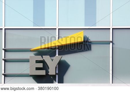 Aarhus, Denmark - April 19, 2019: Ernst & Young Offices Building. Ernst & Young Also Called Ey Is On