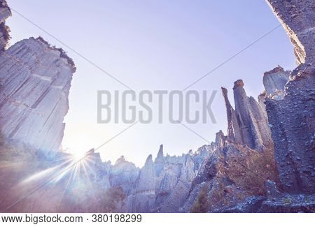 Unusual Putangirua Pinnacles, New Zealand