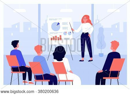 Businesspeople Learning Finance Lecture With Coach Or Speaker Isolated Flat Vector Illustration. Car