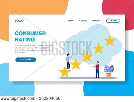 Vector Illustration, Business People In The Star Pressing Menu, Customer Review Ratings, Different P