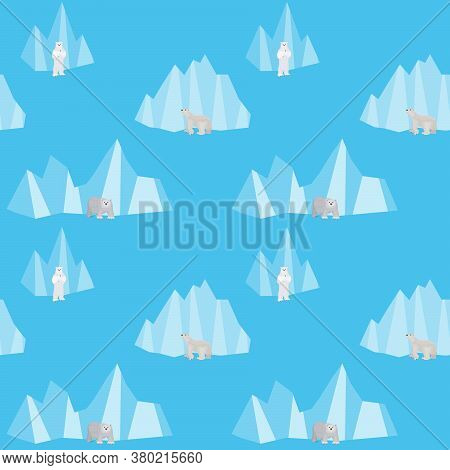Simple Seamless Pattern With Bears At The North Pole Vector Seamless Pattern