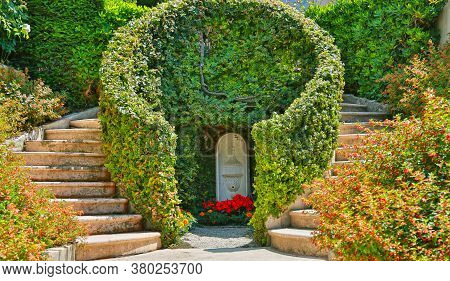Nice, France- June 17, 2014: Landscape Garden Villa Ephrussi De Rothschild In Saint Jean Cap Ferrat