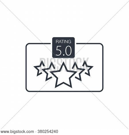5 Stars Icon, Rank Or Voting Raiting Stars Symbol, Quality Service Sign. Stock Vector Illustration I