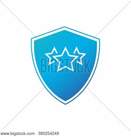 Security Shield With Three Stars, Quality Rank Concept. Stock Vector Illustration Isolated On White 
