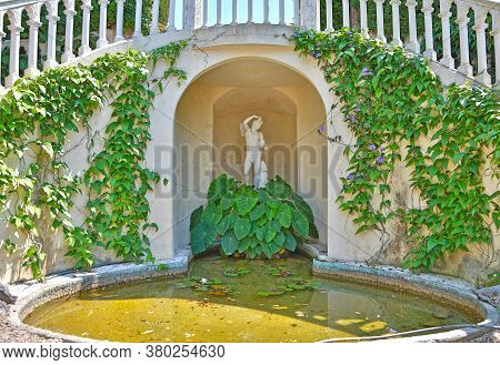 Nice, France- June 17, 2014: Landscape Garden Villa Ephrussi De Rothschild In Saint Jean Cap Ferrat