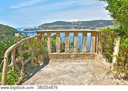 Nice, France- June 17, 2014: Landscape Garden Villa Ephrussi De Rothschild In Saint Jean Cap Ferrat