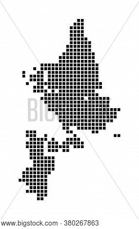 Siargao Map. Map Of Siargao In Dotted Style. Borders Of The Island Filled With Rectangles For Your D