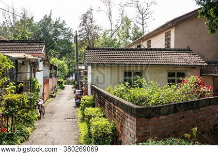Nantou, Taiwan - April 9th, 2020: old buildings in Zhongxing new village, Nantou, Taiwan, Asian