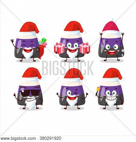 Santa Claus Emoticons With Blue Candy Corn Cartoon Character