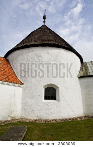 Ronde kerk Ols In Bornholm, Denemarken