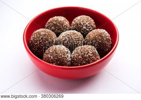 Chocolate Coconut Sweet Laddoo, Laddu Or Ladoo