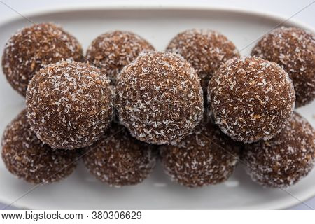 Chocolate Coconut Sweet Laddoo, Laddu Or Ladoo