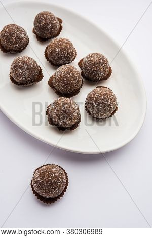 Chocolate Coconut Sweet Laddoo, Laddu Or Ladoo