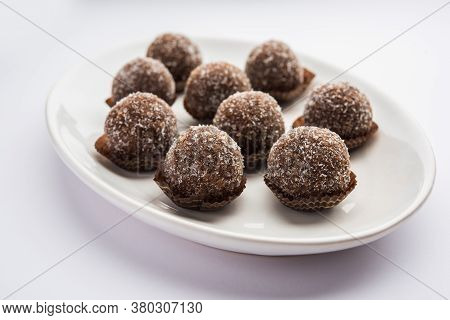 Chocolate Coconut Sweet Laddoo, Laddu Or Ladoo