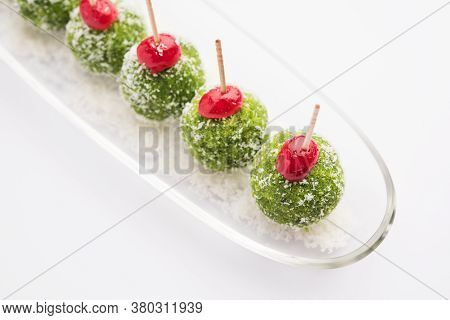 Paan Coconut Laddu Is Indian Sweet Made Using Betel Leaves And Nariyal