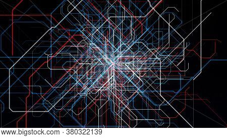 Concept Of Artificial Intelligence And Multiple Choice. Animation. Abstract Colorful Straight Lines 