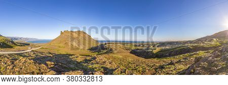 Panoramic View From Snaefellsjoekull Volcano Over The Snaefells Peninsula On Iceland In Summer Durin