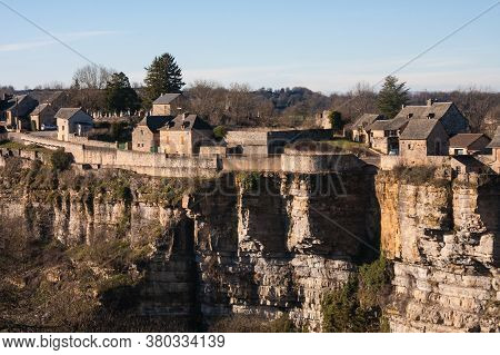 Bozouls, Aveyron, France January 2 2011: Bozouls Village Sits On The Edge Of A Gorge In Aveyron, Fra