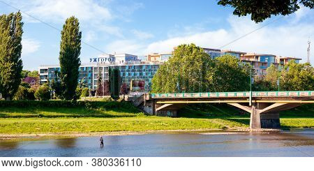 Uzhhorod, Ukraine - Jun 04, 2017. Beautiful Sunny Morning In Uzhgorod. Embankment Of The River Uzh I