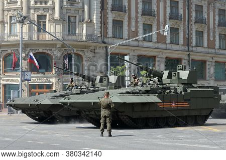 Moscow, Russia - June 20, 2020:t-15 Infantry Fighting Vehicle On The Armata Platform With The New 57