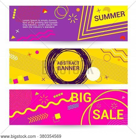 Color Abstract Geometric Background. Promotion Web Banne