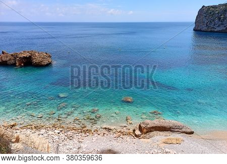 Picturesque View To Rocky Coastline Of Costa Blanca. Valencian Community. Spain