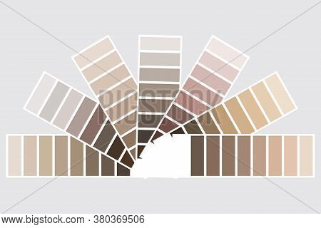 Color Palette. Beige Set Of Shades. A Palette Of Pastel Colors. Palettes Of Different Skin Tones. Ve
