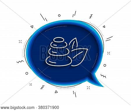 Spa Stones Line Icon. Chat Bubble With Shadow. Bath Resort Sign. Hotel Service Symbol. Thin Line Spa