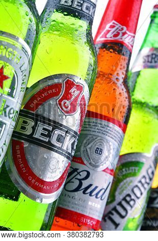 Bottles Of Famous Global Beer Brands