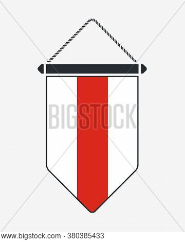 Belarus. Historical White-red-white Flag. Vector Sign And Icon. Vertical Pennant. Vector Isolated