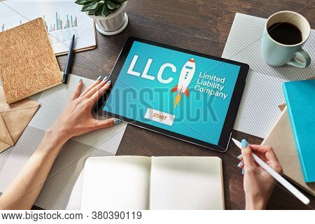 Llc Limited Liability Company. Business Strategy And Technology Concept.