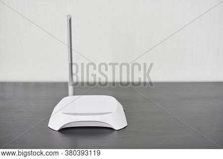 Wifi Wireless Router, Copy Space. Wireless Device For Broadband Wi-fi 6 Network In Office Or Home. S