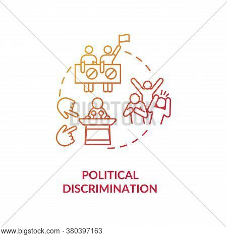 Political Discrimination Concept Icon. Human Rights Mistreatment Idea Thin Line Illustration. Politi