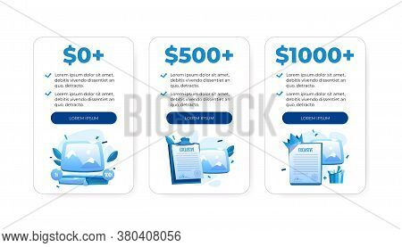 Price Plan Table, Comparison Charts With Cost Of Basic And Pro Service. Business Pricetable Template