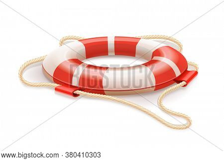 Life buoy for drowning rescue. Isolated on white background. 3D illustration.