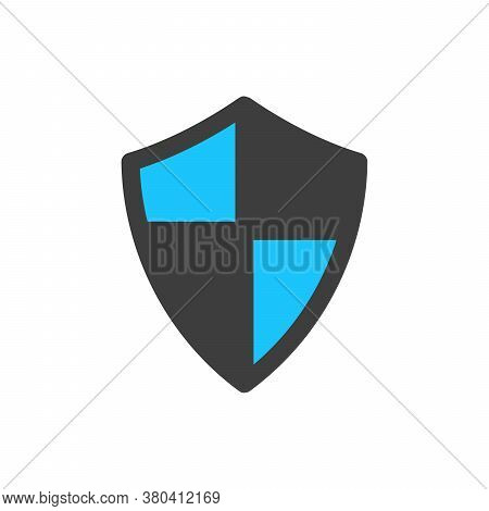 Colored Shield Icon With Cross. Protection Security Concept. Privacy Icon. Stock Vector Illustration