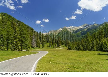 Mountain Landscape Along The Road To Crocedomini Pass, In The Brescia Province, Lombardy, Italy, At 