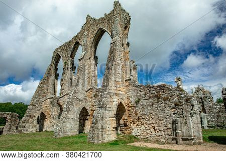 Ruins of Bayham Abbey, East Sussex, England, UK - church, chapter house and gatehouse