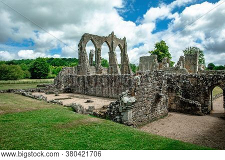 Ruins of Bayham Abbey, East Sussex, England, UK - church, chapter house and gatehouse
