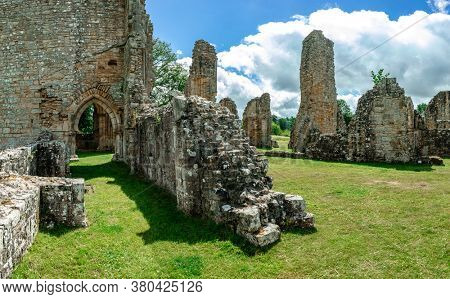 Ruins of Bayham Abbey, East Sussex, England, UK - church, chapter house and gatehouse