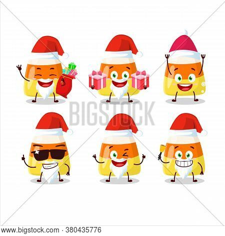 Santa Claus Emoticons With Candy Corn Cartoon Character